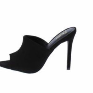 Arrie Black Suede Mule Stiletto Heel